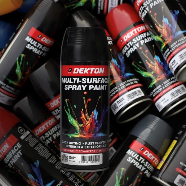 DEKTON SPRAY PAINT BLACK/GREY 400ML