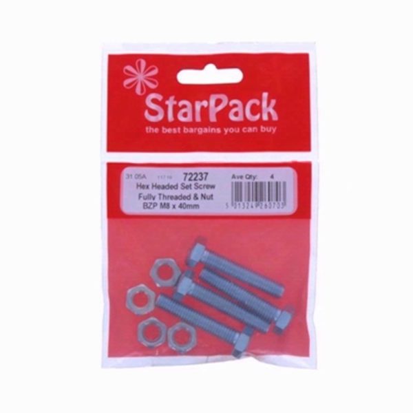 STARPACK SCREW&NUT FULL THREAD M8X40MM