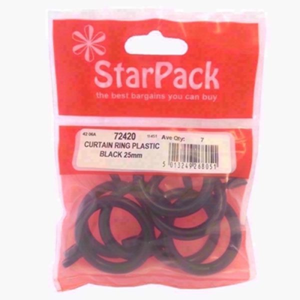 STARPACK CURTAIN RING EYE BLACK 28MM