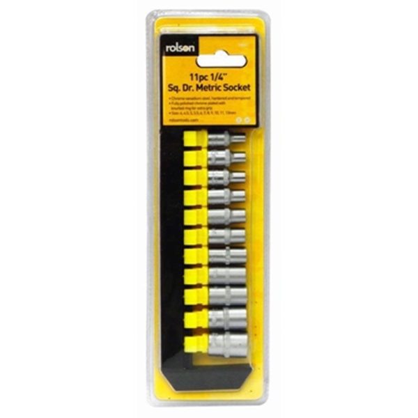 ROLSON SOCKET SET 11PC 1/4 DR SHALLOW