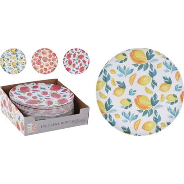 MELAMINE PLATES 25CM DIA ASSTD