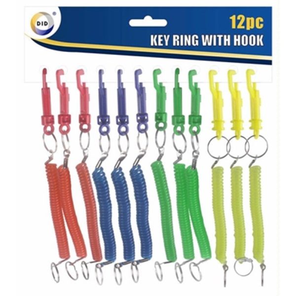 KEY RING WITH HOOK 12PC