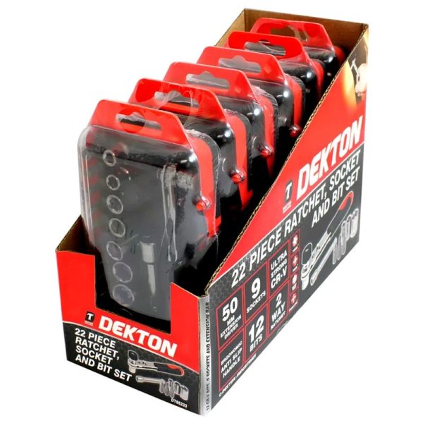 DEKTON RACHET WRENCH,BIT AND SOCKET SET