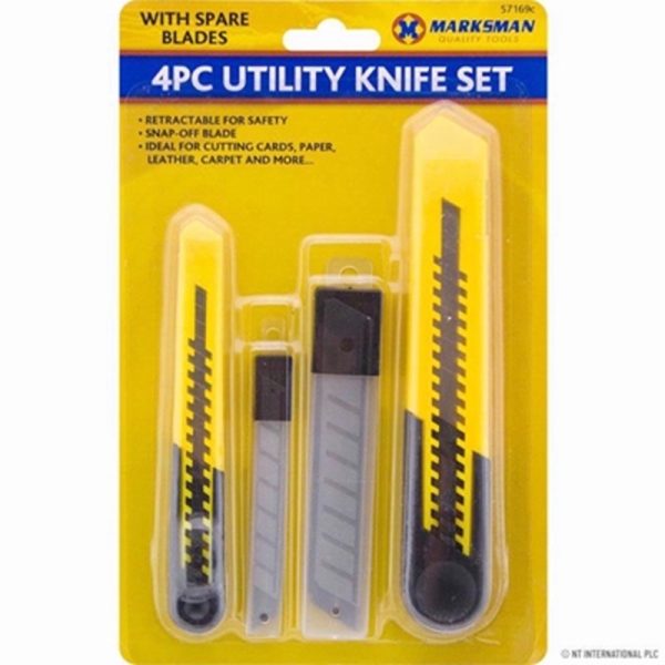 MARKSMAN KNIFE SNAP OFF UTILITY 4PC