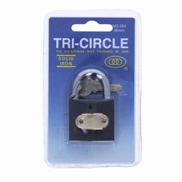 TRICIRCLE PADLOCK SOLID IRON 38MM