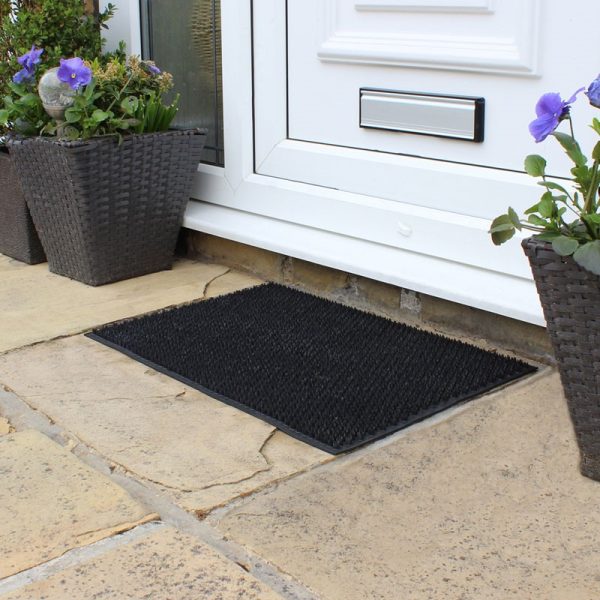 JVL DOORMAT RUBBER CONDOR BLACK 40X60CM