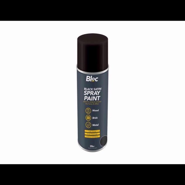 SPRAY PAINT 300ML BLACK SATIN