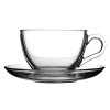 PASABAHCE TEA CUP & SAUCER SET 238ML 6PC