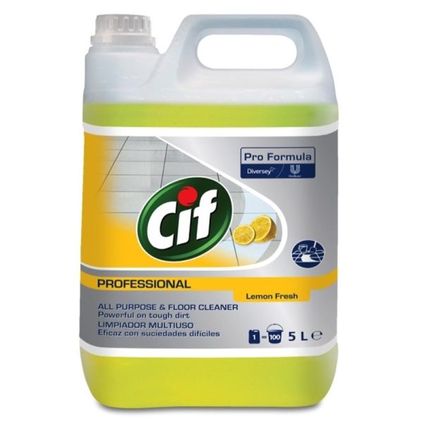 CIF PRO FORMULA ALL PURPOSE FLOOR CLEANER FRESH LEMON 5LTR PACK OF 2