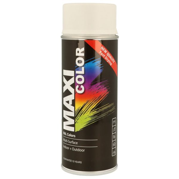 MAXICOLOR SPRAY PAINT SATIN GLOSS BRILLIANT WHITE 400ML