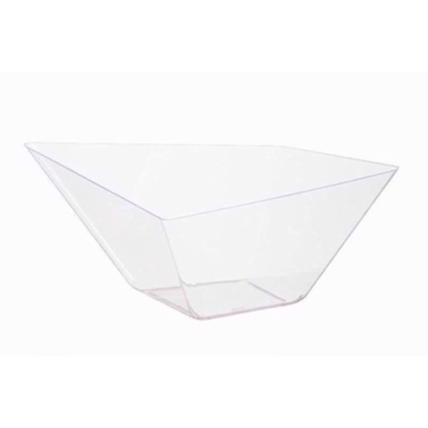 PLASTIC CLEAR MEDIUM SQUARE ANGLED BOWL