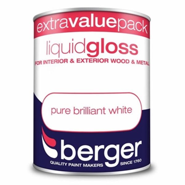 BERGER LIQUID GLOSS WHITE 1.25 LITRE(SPECIAL)