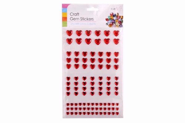 SIL CRAFT HEART GEM STICKERS