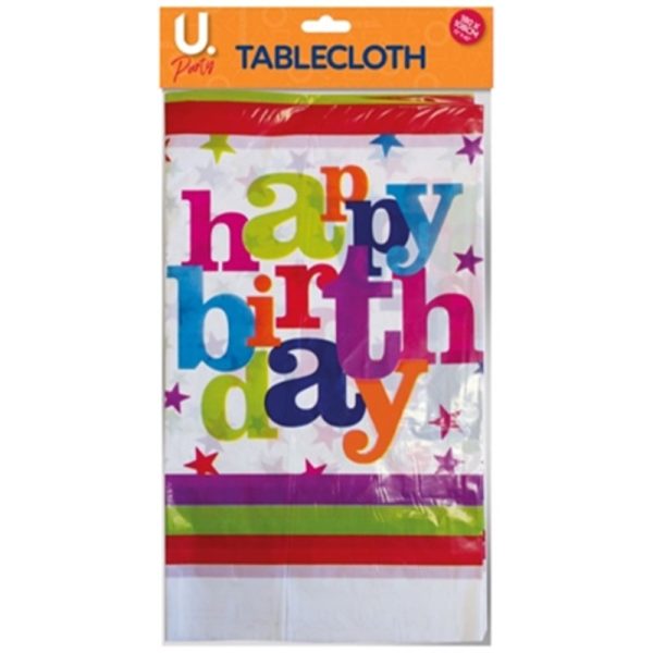 HAPPY BIRTHDAY TABLECLOTH 180X108CM