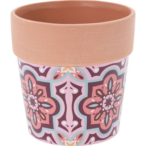 FLOWERPOT TERRACOTTA ASSORTED PATERNS 14CM