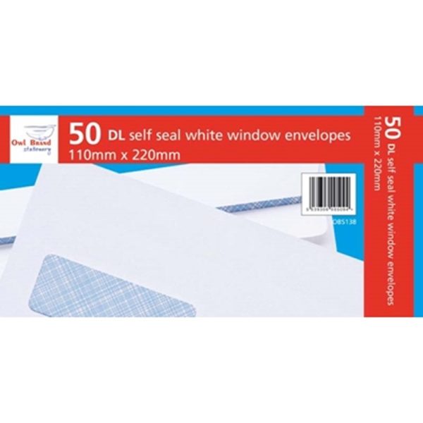 ENVELOPES DL WINDOW S/SEAL PACK OF 20