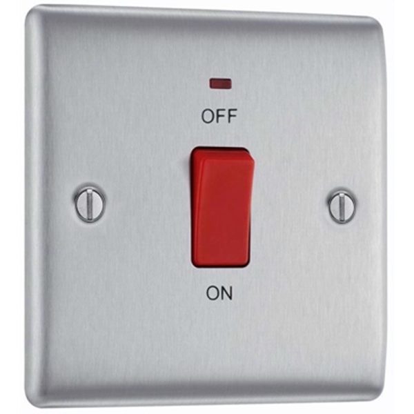 BG 45A SWITCH ON SINGLE PLATE B/CHROME