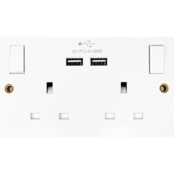 DAEWOO 2 GANG SWITCHED SOCKET X 2 USB