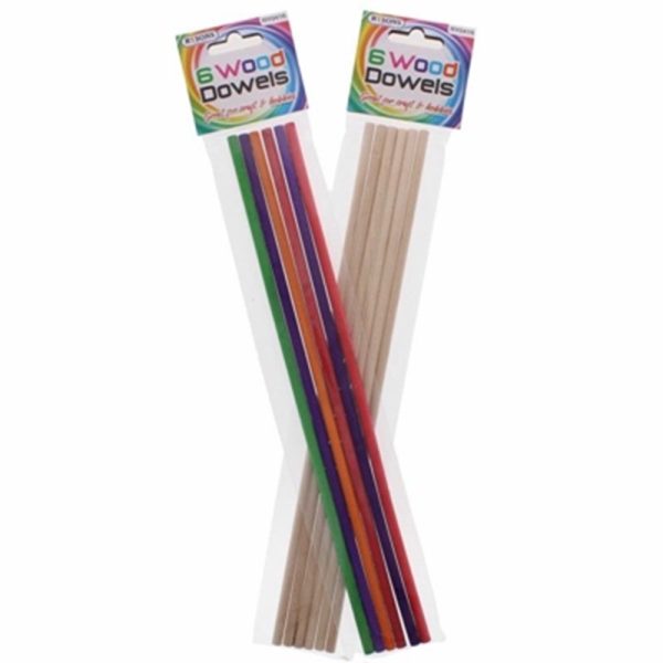 WOODEN DOWELS 6PC