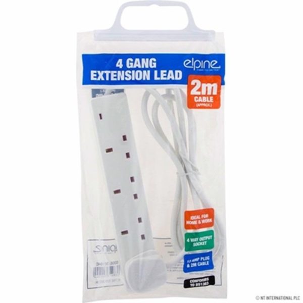 ELPINE 4 GANG AND 2M EXTENSION LEAD