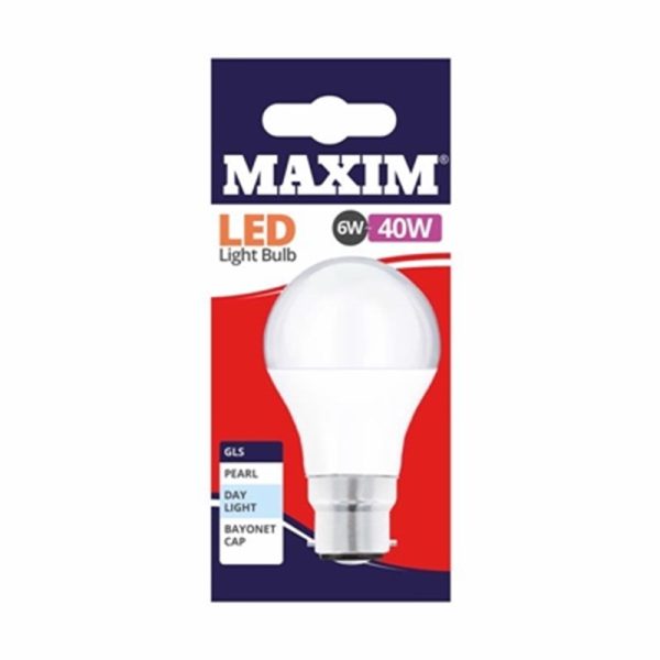 MAXIM LED GLS BC 6W D/L PACK OF 10