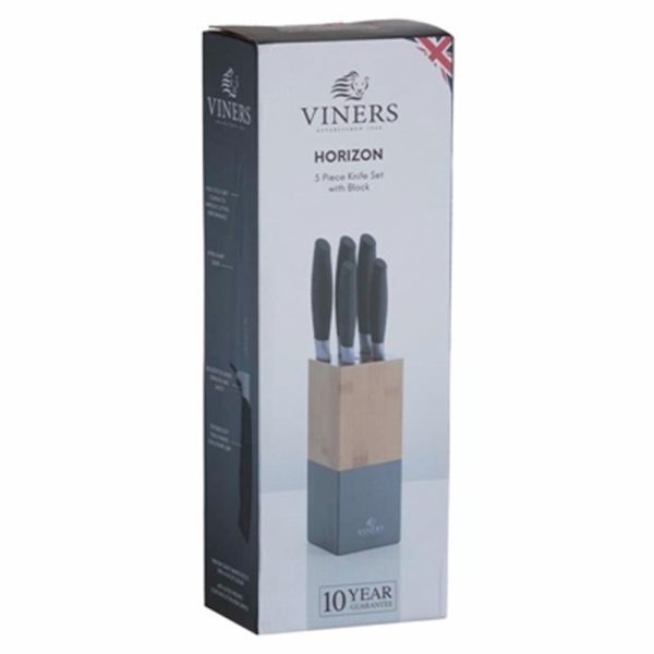 VINERS KNIFE BLOCK 6PCS HORIZON GREY