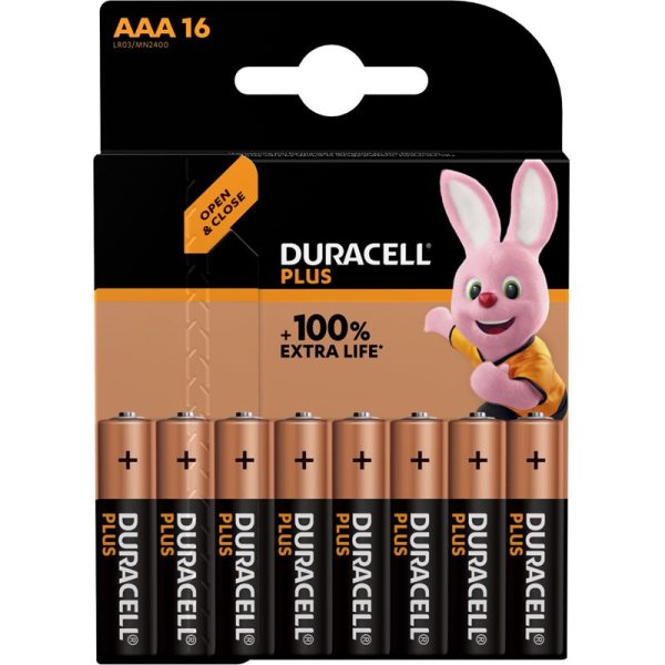 DURACELL BATTERIES 100% PLUS 16PCE AAA