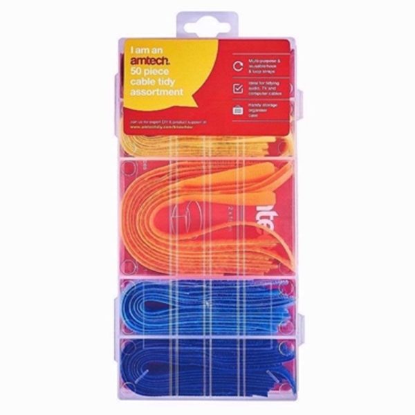 AMTECH CABLE TIDY 50PC ASSORTED