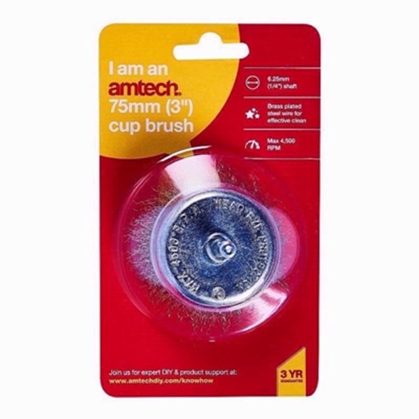 AMTECH CUP BRUSH 3INCH