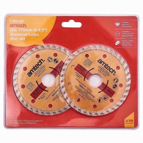 AMTECH DISC DIAMOND TURBO SET 2PC 115MM