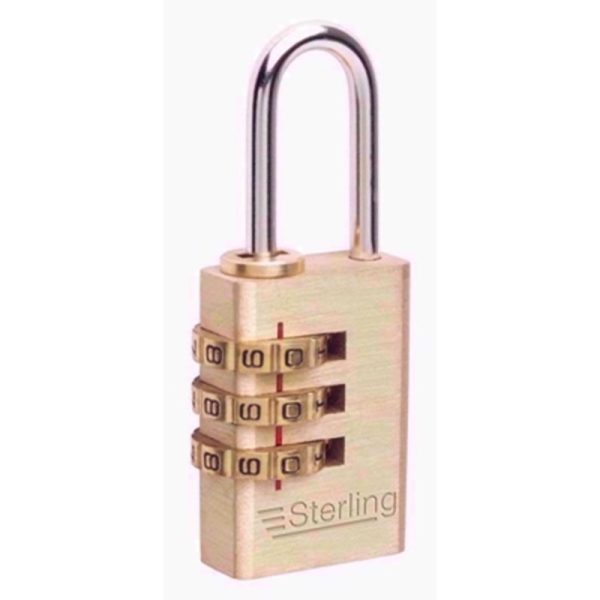 STERLING PADLOCK BRASS COMBINATION 20MM