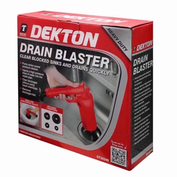 DEKTON DRAIN BLASTER WITH FOUR ATTACHMENTS