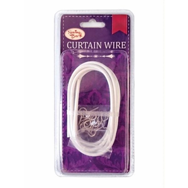 SEWING BOX CURTAIN WIRE 2.5M WITH FITTINGS