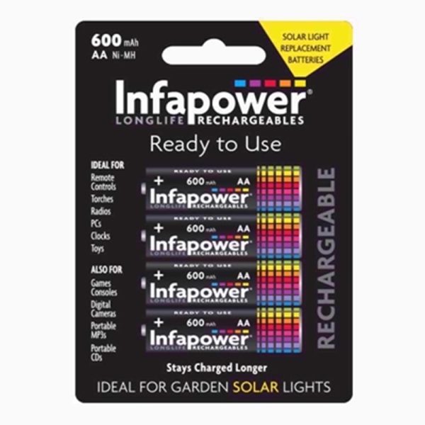 INFAPOWER BATTERIES RECHARGABLE 600MAH 4 AA