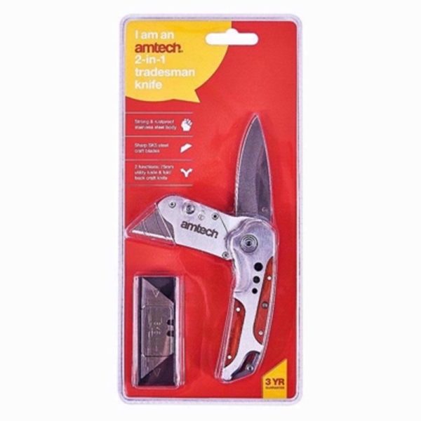 AMTECH KNIFE TRADESMAN W/BLADES 2 IN 1