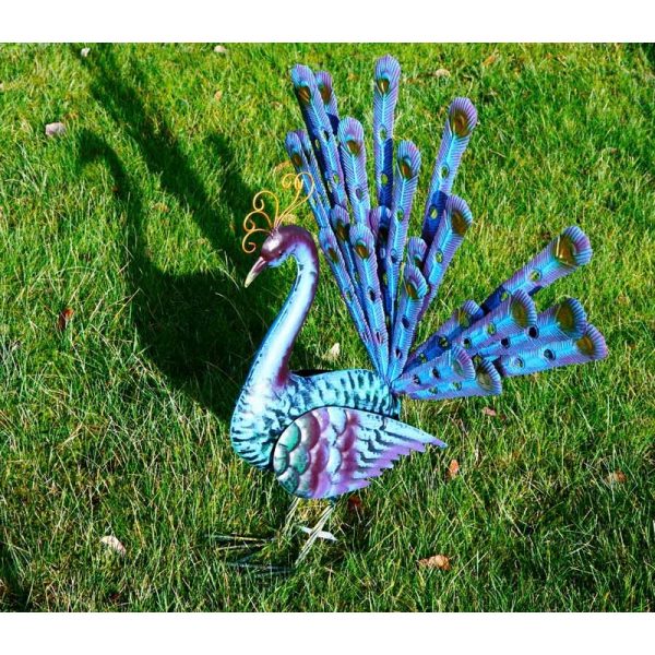 ROLSON FAN TAILED PEACOCK GARDEN ORNAMENT