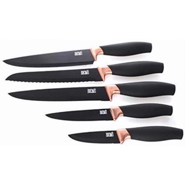 TE BROOKLYN FAN KNIFE BLOCK SET COPPER 5 PC