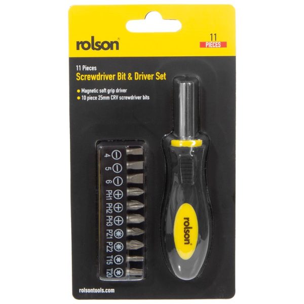 ROLSON SCREDRIVER BIT AND STUBBY DRIVR 11PCE SET