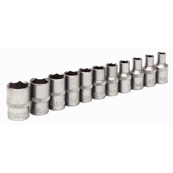 ROLSON SOCKET SET 11PC 1/4 DR SHALLOW