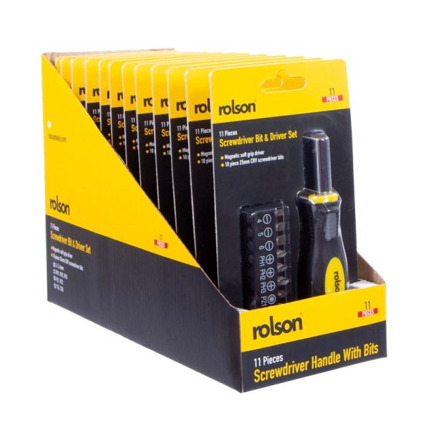 ROLSON SCREDRIVER BIT AND STUBBY DRIVR 11PCE SET