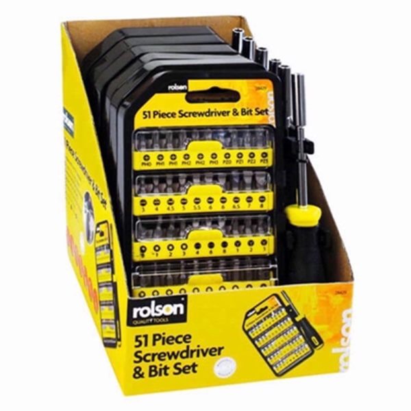 ROLSON SCREWDRIVER SET/BIT 51PCE