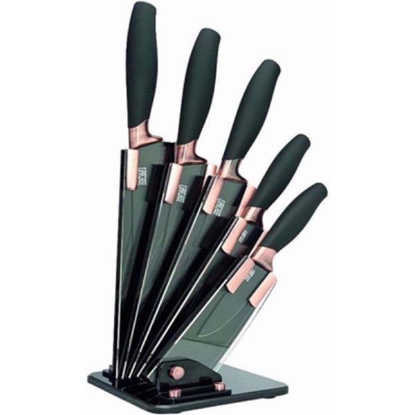 TE BROOKLYN FAN KNIFE BLOCK SET COPPER 5 PC