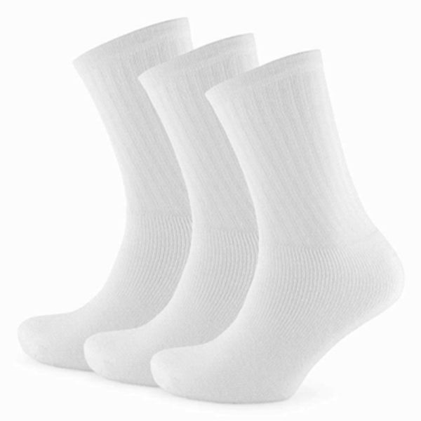 SOCK MENS 3 SPORT SOCKS WHITE PACK OF 4