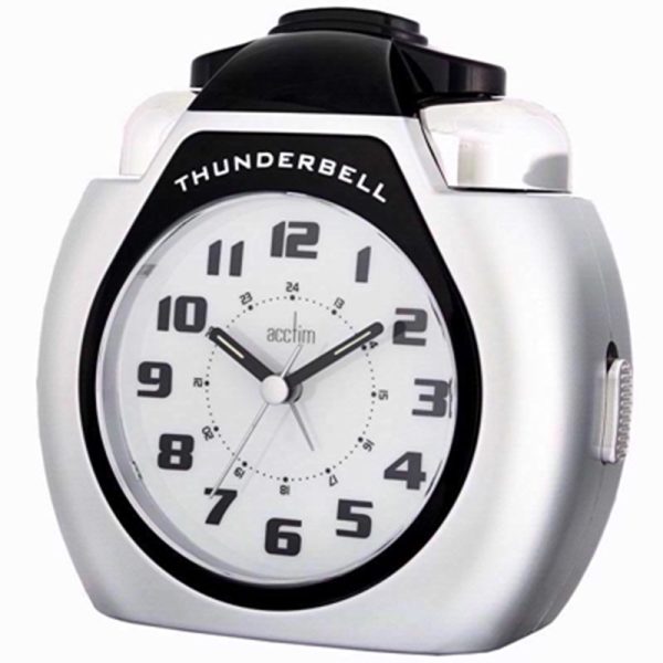 ACCTIM THUNDER BELL SILVER ALARM CLOCK