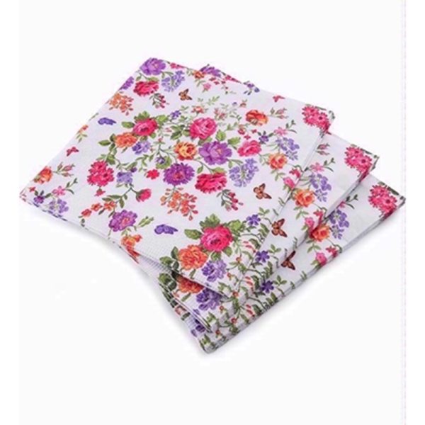 PPS 3PLY 33CM 20 NAPKINS BUTTERFLY FLOWER