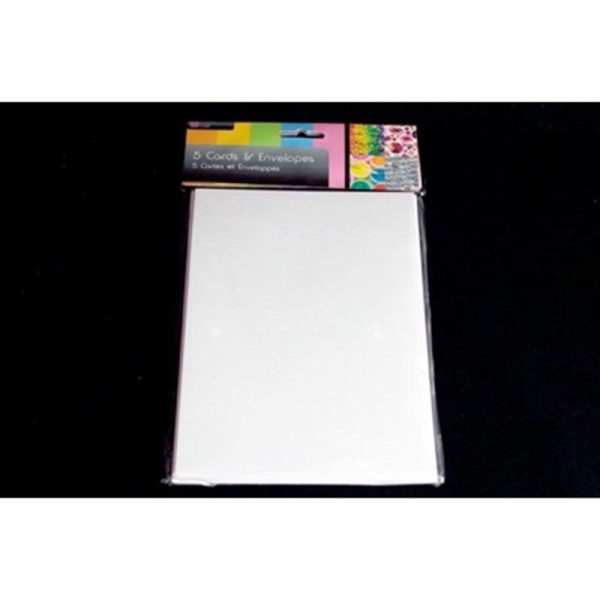 SIL CRAFT WHITE 5 CARDS/ENVELOPES D00