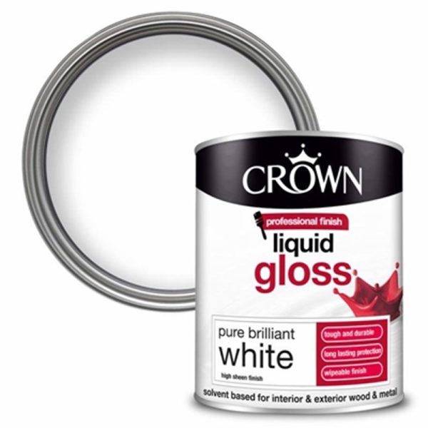 CROWN PAINTS LIQIUD GLOSS BRILLIANT WHT 750ML