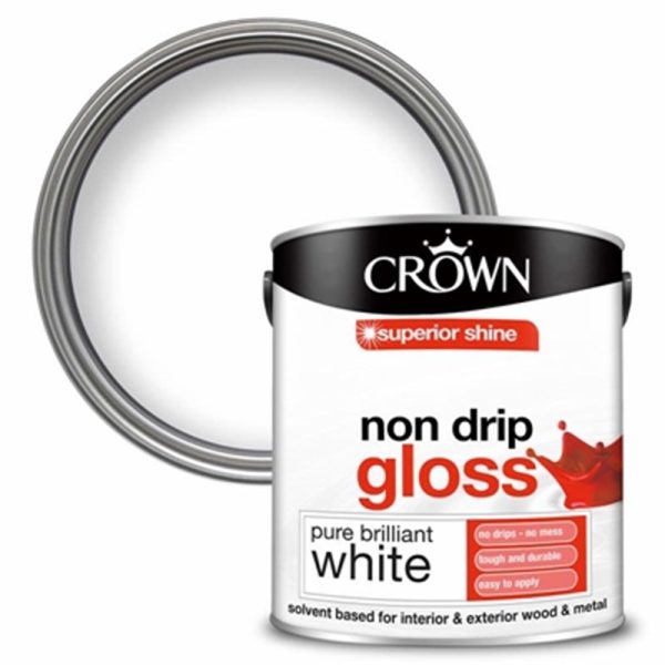 CROWN PAINTS NONDRIP GLOSS WHITE 2.5LT