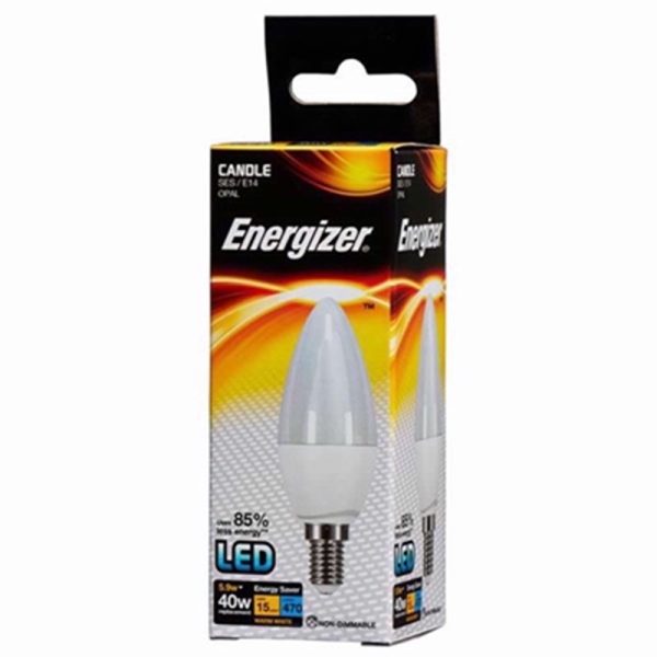 ENERGIZER LED CANDLE 5.9W W/W E14 BULB