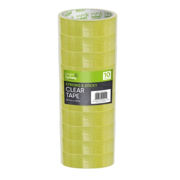 BRIGHT & HOMELY TAPE CLEAR 28MM X 40M 10 PCS